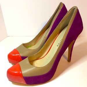 Kate Preston Leather Heels Jocelyn Size 8.5. Multicolor. Used Some Light Wear.